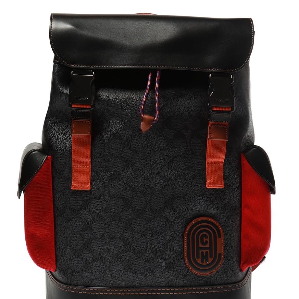 Coach Rivington Backpack Charcoal/Red